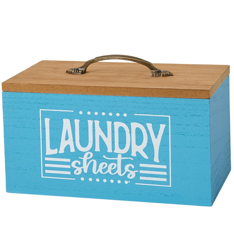 Country Blue Laundry Room - Magnets, Lint Bin, Sheet Bin, Sign, Bag