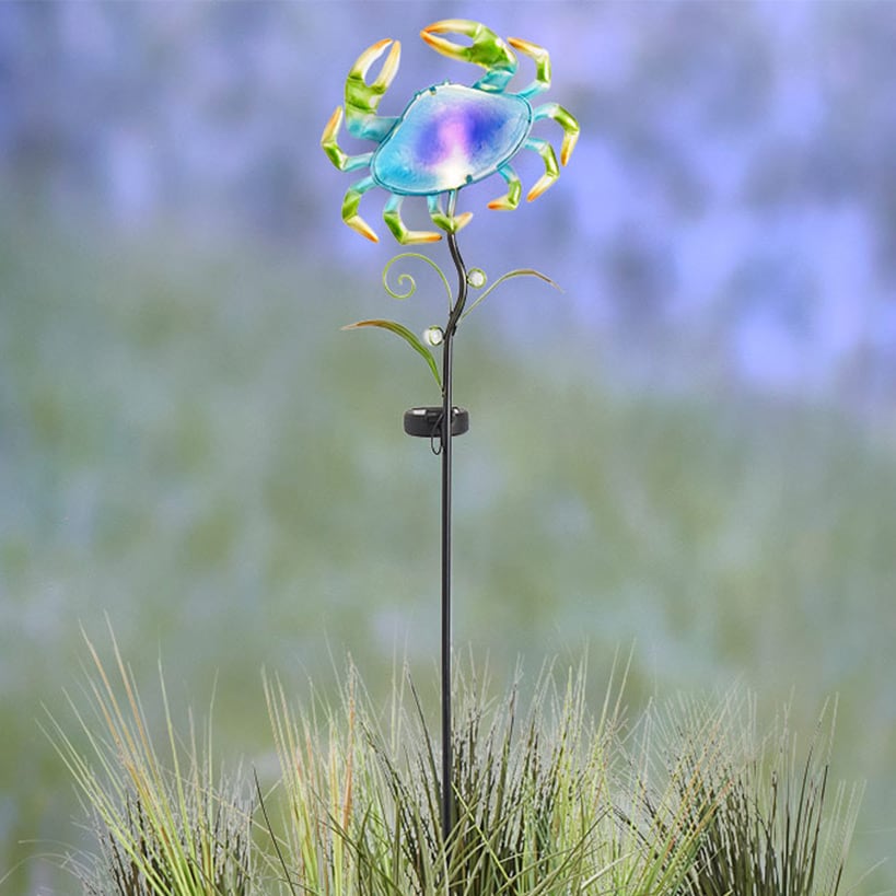 Coastal Sea Creature Solar Lighted Stake - Fish or Seahorse#select-stake_crab