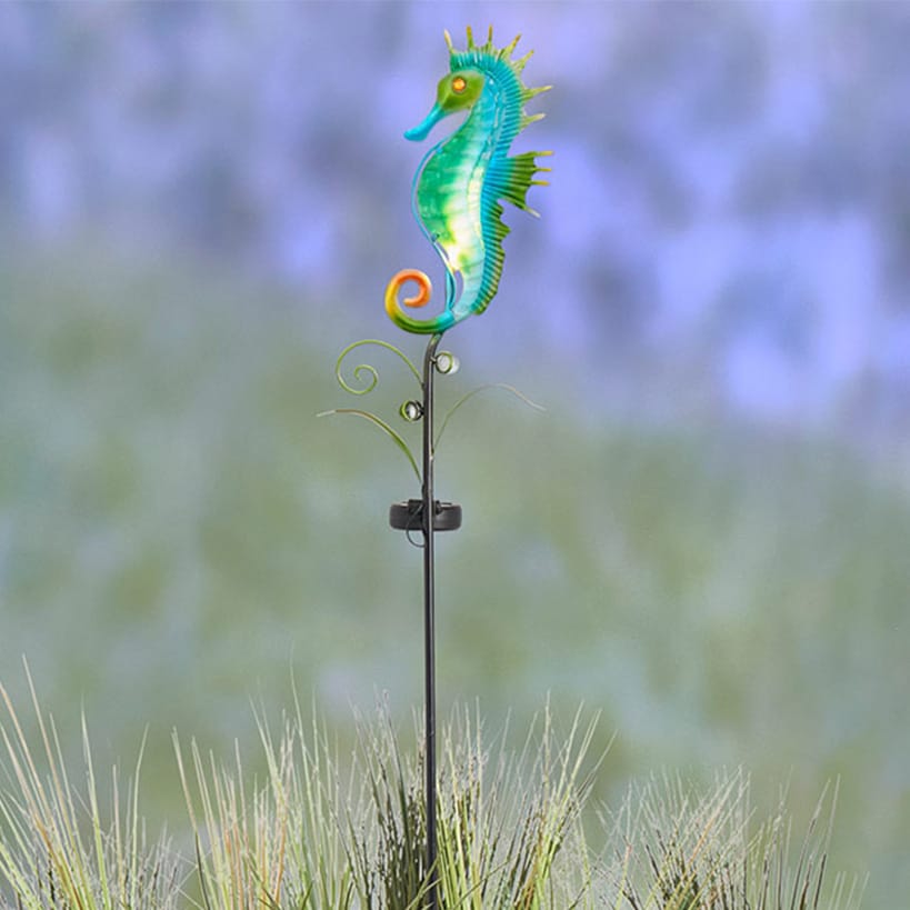Coastal Sea Creature Solar Lighted Stake - Fish or Seahorse#select-stake_seahorse