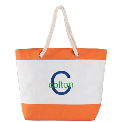 Personalized Colorful Beach Tote
