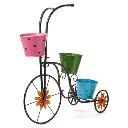 Vibrant Bike Planter With 3 Pots And Flower Wheels