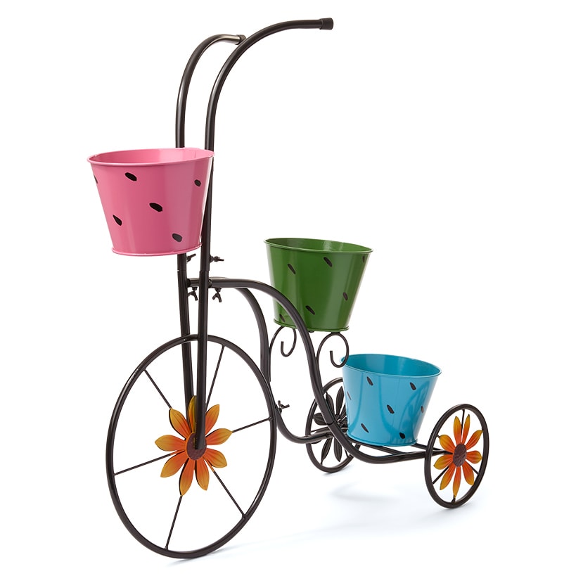 Vibrant Bike Planter With 3 Pots And Flower Wheels