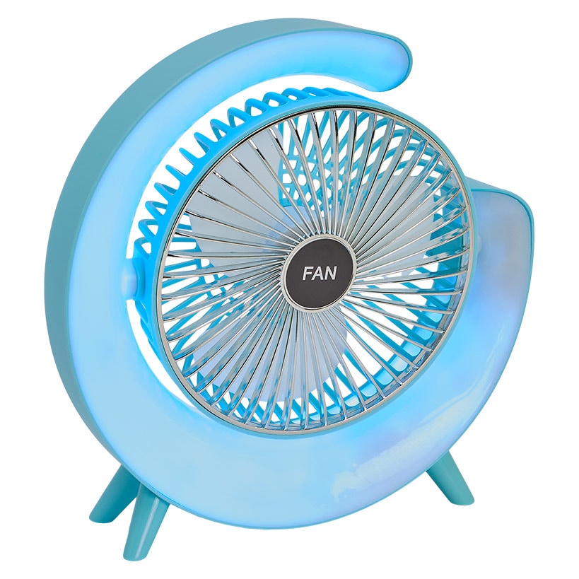 USB Rechargeable Desktop Fan With LED Lights