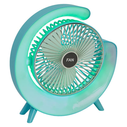 USB Rechargeable Desktop Fan With LED Lights