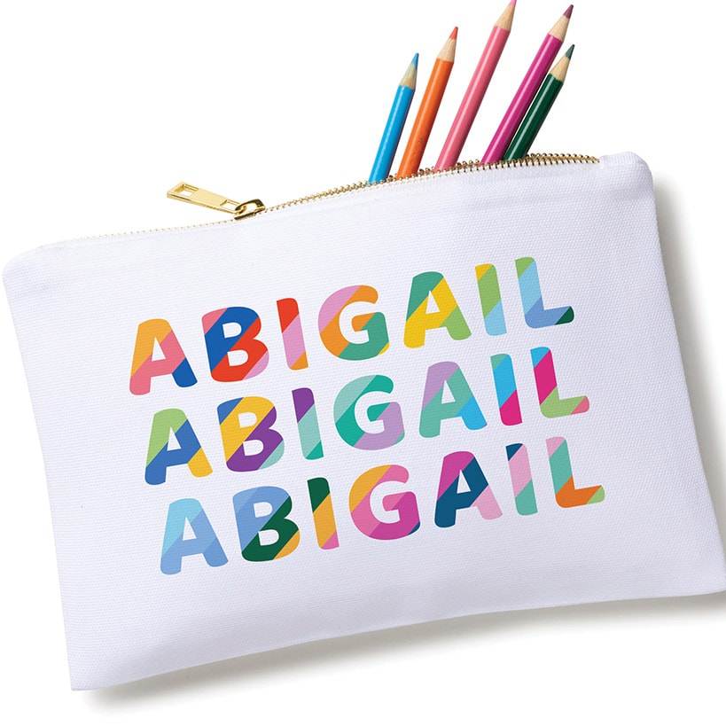 Personalized Colorful Name Zipper Pouch