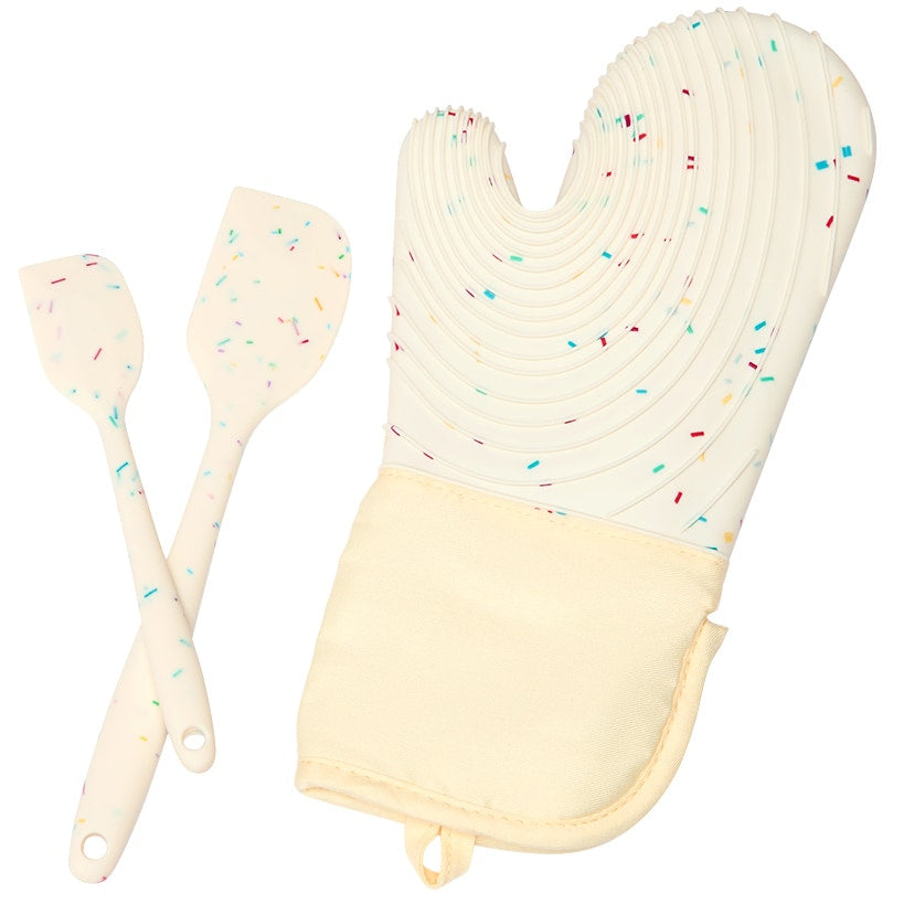 Confetti Baking Gift Set - Oven Mit and Set of 2 Spatulas