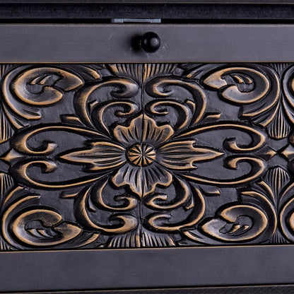 Slim Carved Design Console Tables with Hidden Storage