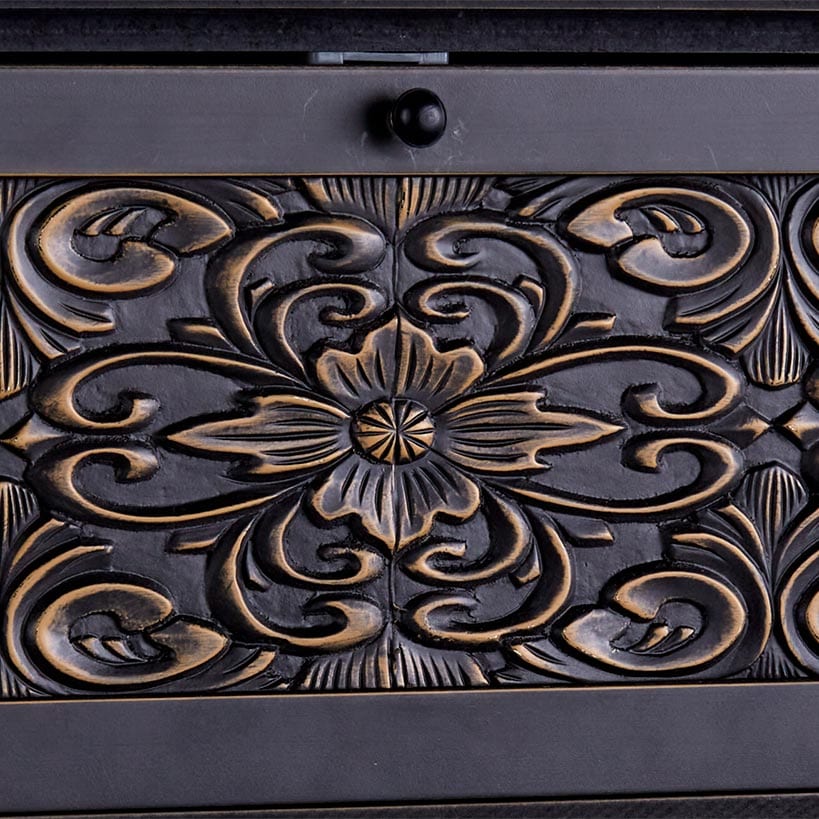 Slim Carved Design Console Tables with Hidden Storage