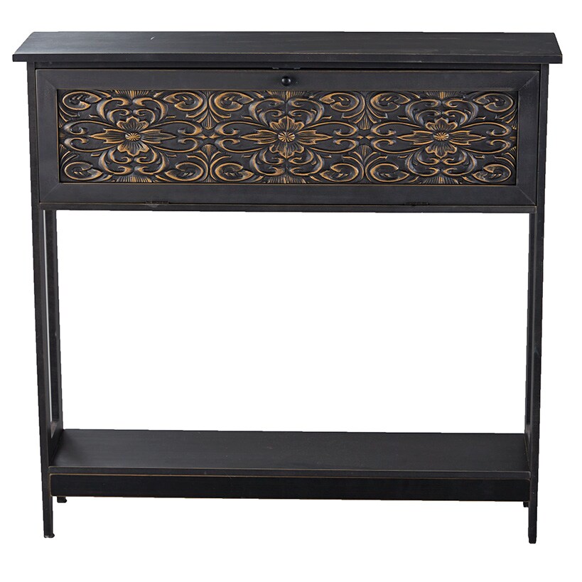 Slim Carved Design Console Tables with Hidden Storage