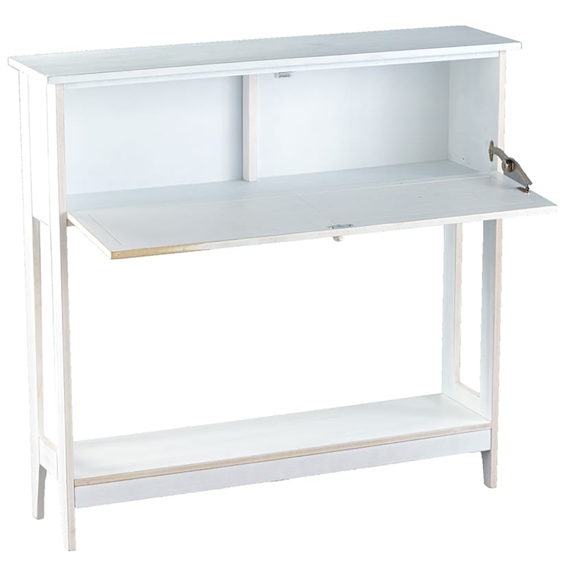 Slim Carved Design Console Tables with Hidden Storage
