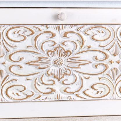 Slim Carved Design Console Tables with Hidden Storage