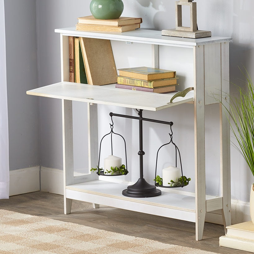 Slim Carved Design Console Tables with Hidden Storage