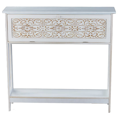 Slim Carved Design Console Tables with Hidden Storage