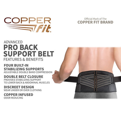 Copper Fit® Advanced Back Pro - Back Support, Unisex with Anti-Odor Fabric
