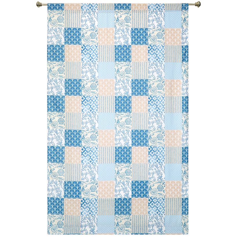 Coastal Coral Patch Window Panel 50" x 63" or 50" x 84"#select-size_50"-x-63"