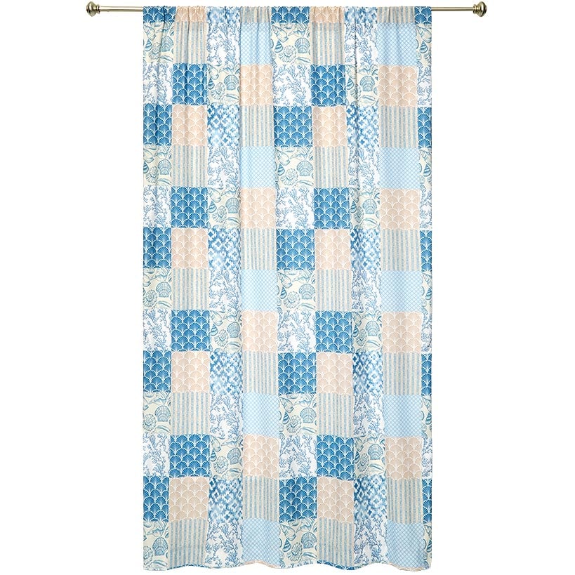 Coastal Coral Patch Window Panel 50" x 63" or 50" x 84"