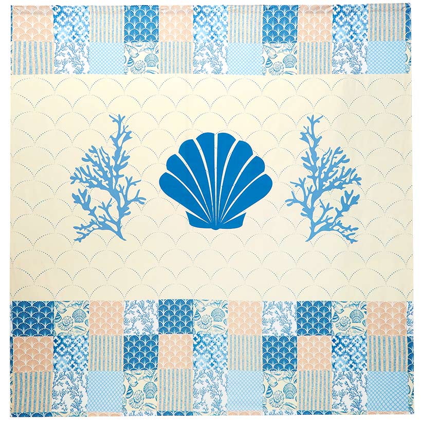 Coral Patch Shower Curtain, Bath Rug, Hand Towels, Valance, or Hooks#select-item_shower-curtain