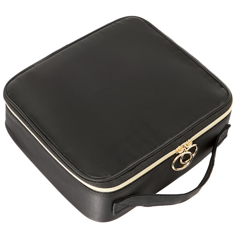 Travel Cosmetic Case Organizer with Customizable Compartments