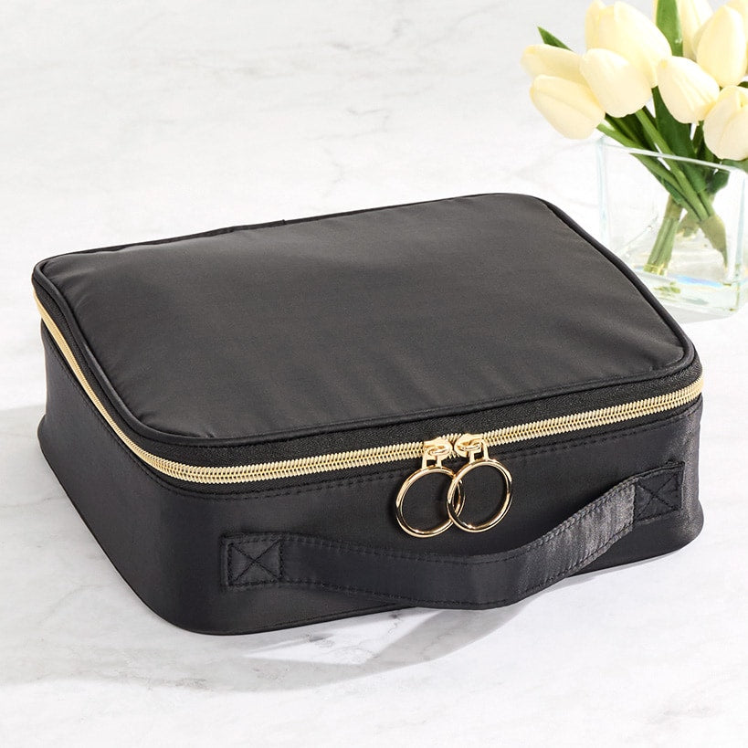 Travel Cosmetic Case Organizer with Customizable Compartments