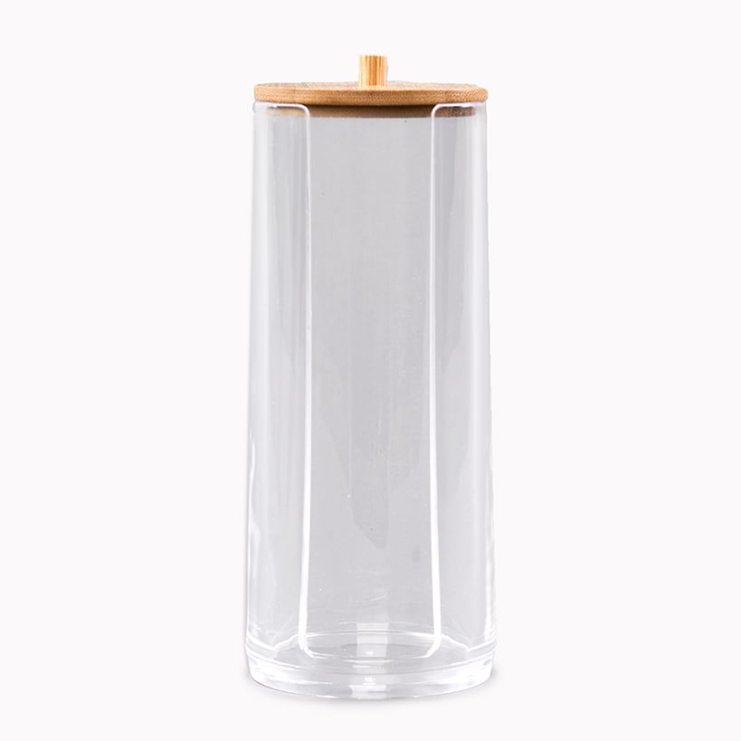 Acrylic Bamboo Lidded Storage Containers