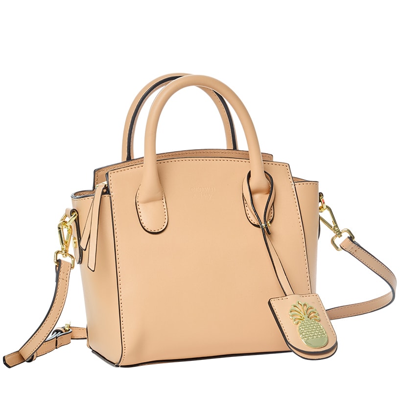 Crown & Ivy Medium Brown Piper Mini Satchel Crossbody