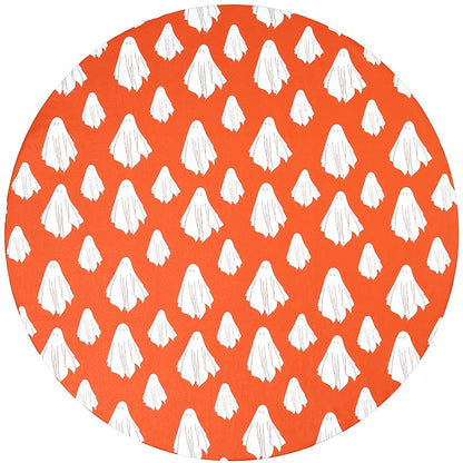 Round Custom Fitted Vinyl Tablecloth with Flannel Backing Halloween