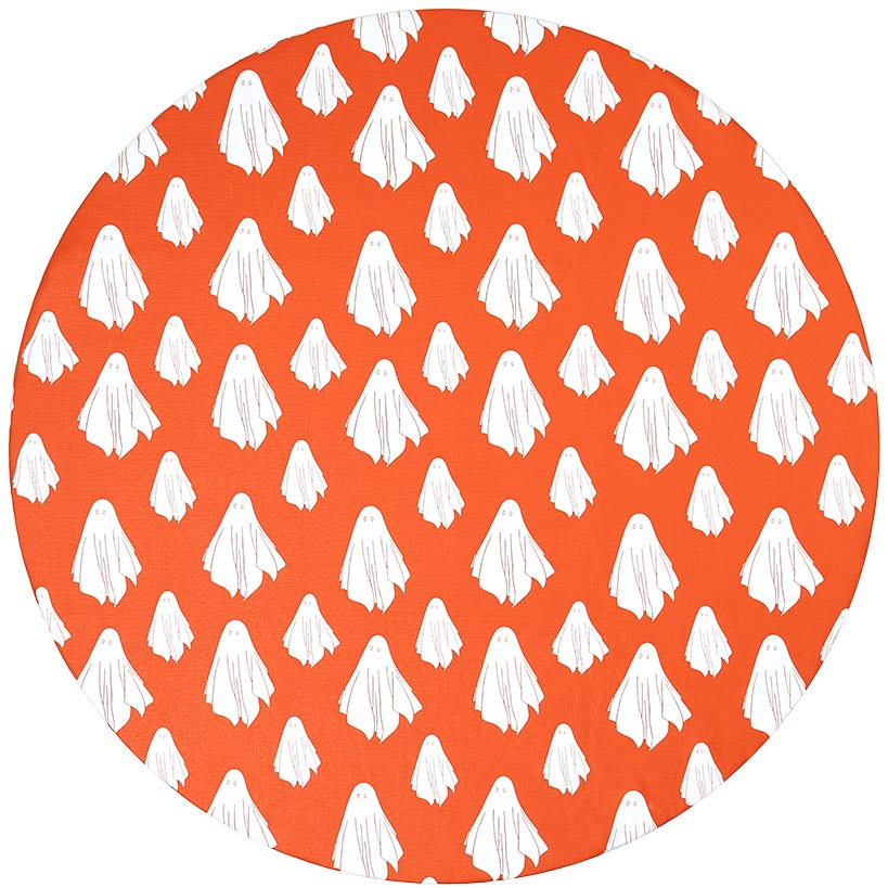 Round Custom Fitted Vinyl Tablecloth with Flannel Backing Halloween