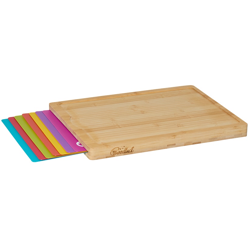 Bamboo Cutting Board Set wiith 6 Color Coded Mats