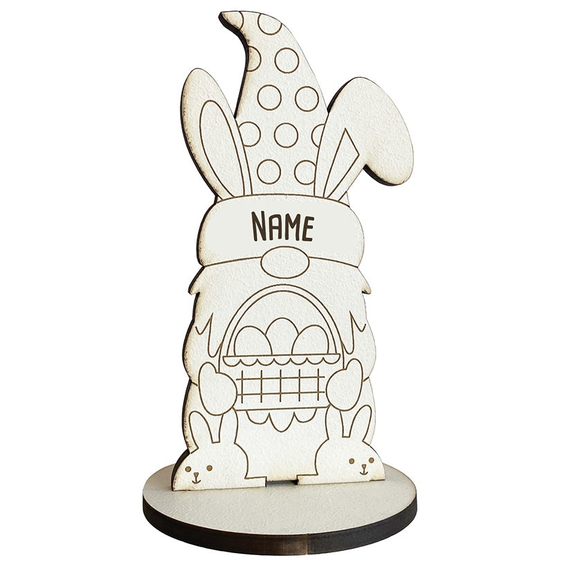 Personalized DIY Wood Easter Bunny Gnome