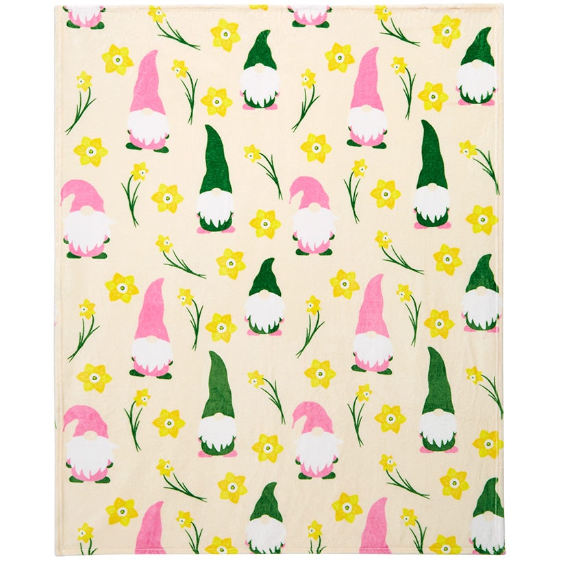 Daffodil Gnomes Plush Throw 50" x 60"