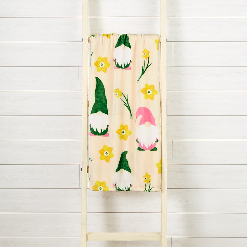 Daffodil Gnomes Plush Throw 50" x 60"