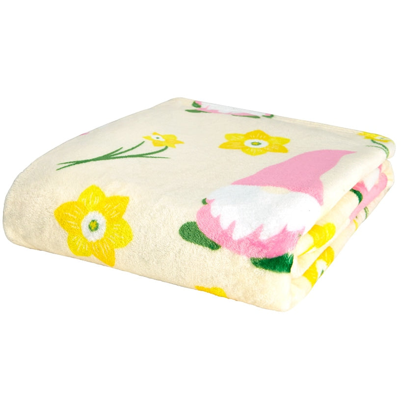 Daffodil Gnomes Plush Throw 50" x 60"
