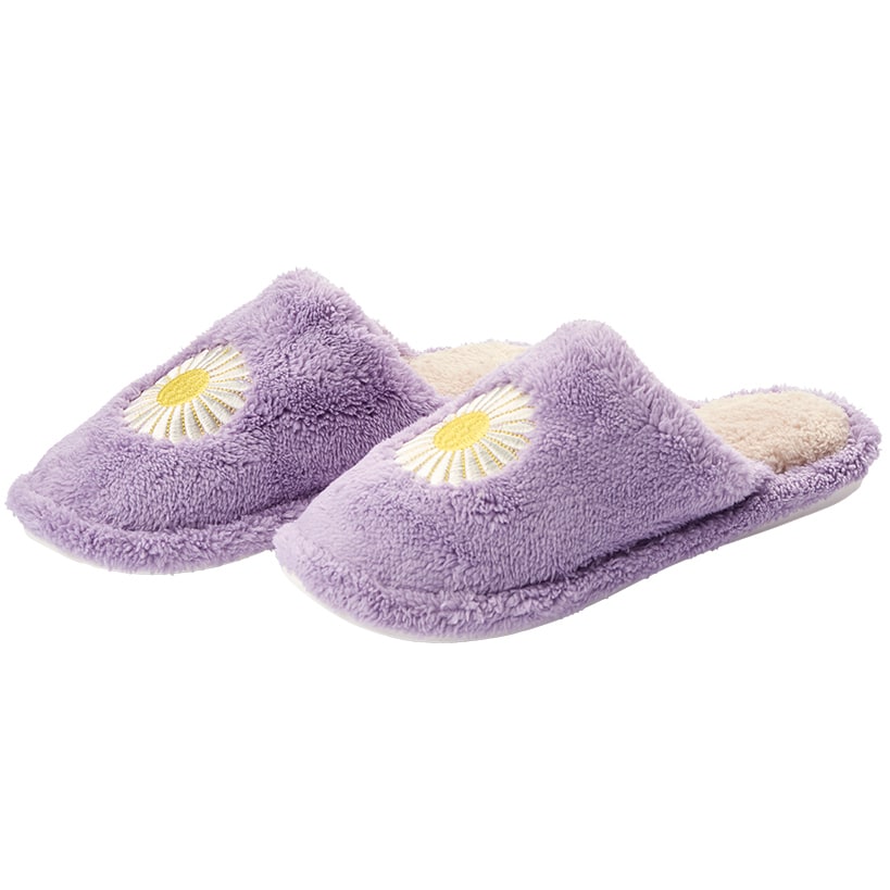 Daisy Plush Slippers#select-color_purple