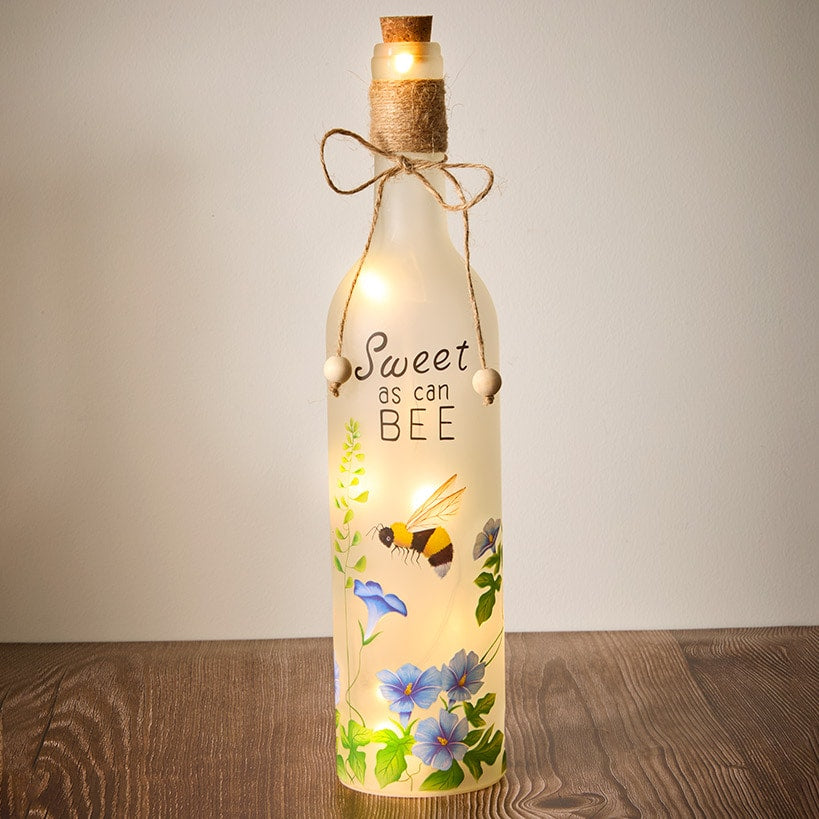 Decorative Lighted Bottles – Flowers Butterflies Bees and Hummingbirds#select-bottle_bee