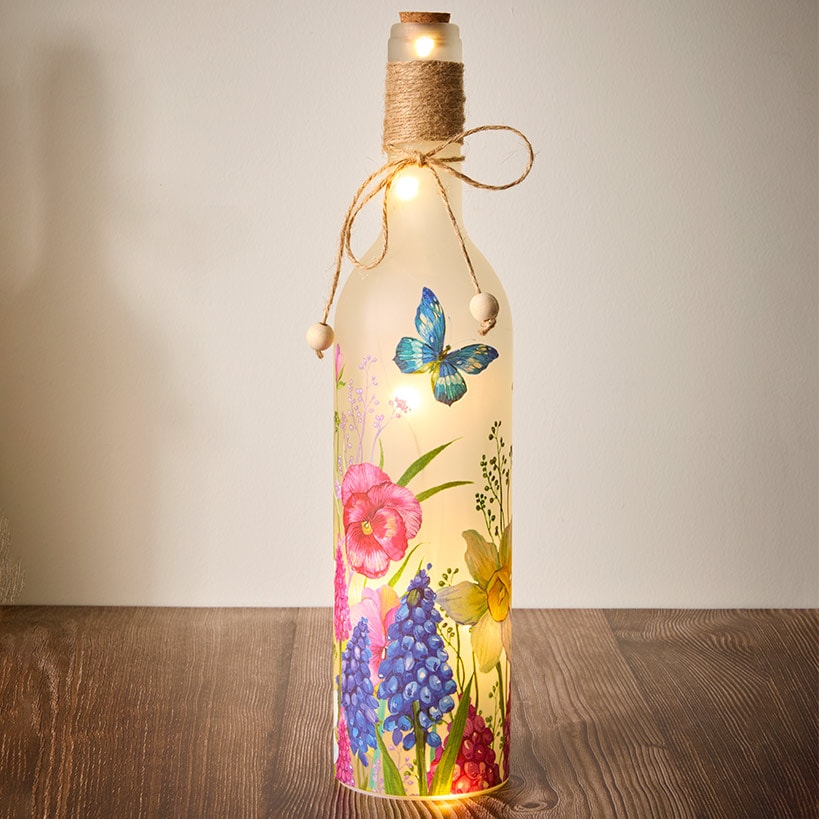 Decorative Lighted Bottles – Flowers Butterflies Bees and Hummingbirds#select-bottle_butterfly