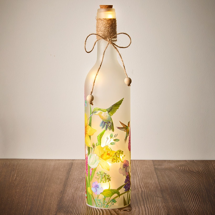 Decorative Lighted Bottles – Flowers Butterflies Bees and Hummingbirds#select-bottle_hummingbird