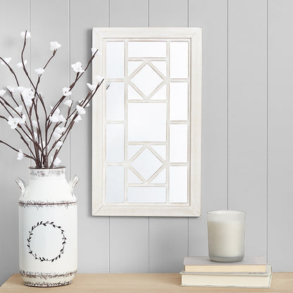 Decorative Wood Rectangular Mirror - White, Black, or Brown