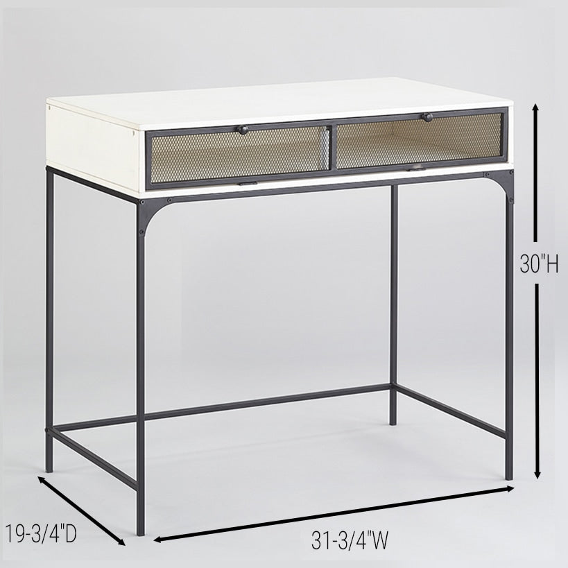 Industrial Farmhouse Style Desk with Storage#select-desk_white