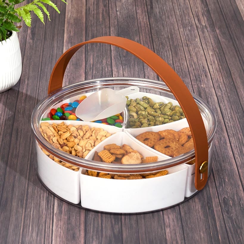 Portable Divided Snackle Box Tray and Scoop