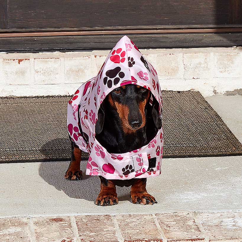 Dog Rain Poncho - Water-Resistant with Secure Belly Strap#select-color_pink
