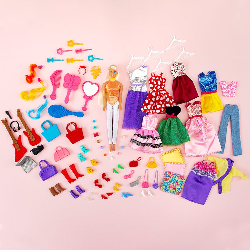 Doll with 100 Accessories