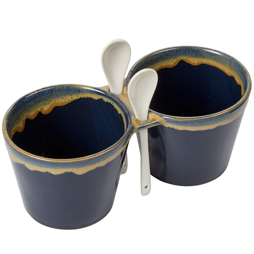 Stoneware Double Bowl with Spoon#select-color_navy