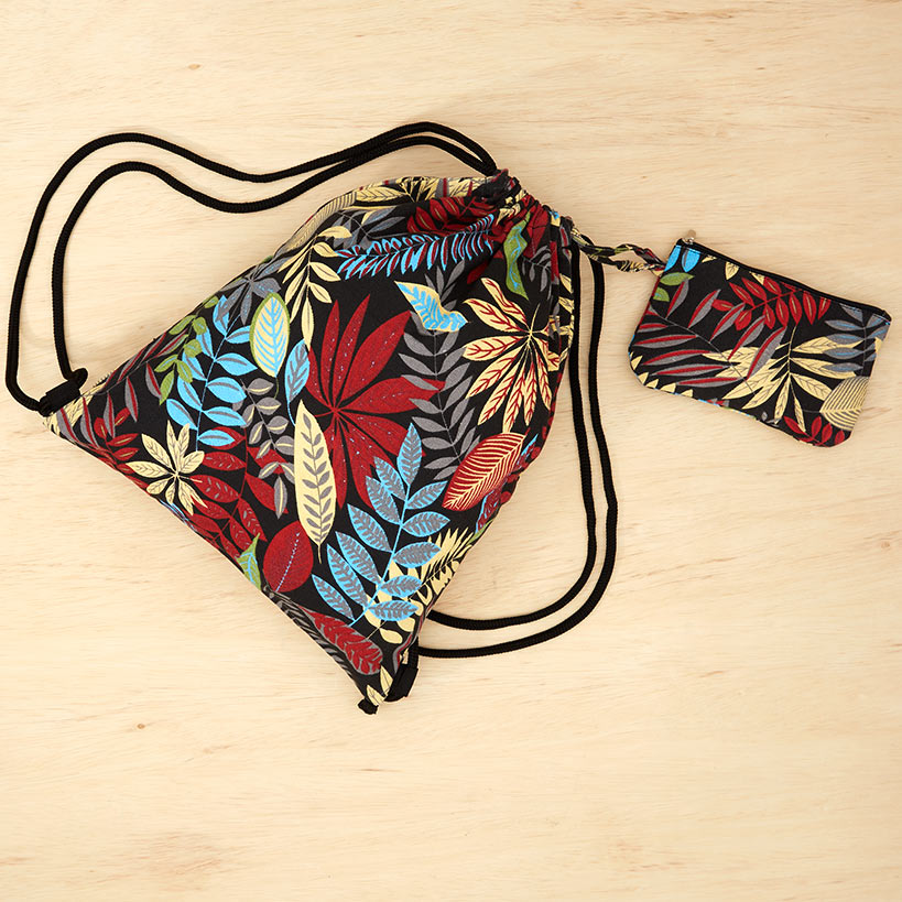 Drawstring Bag wtih Small Pouch