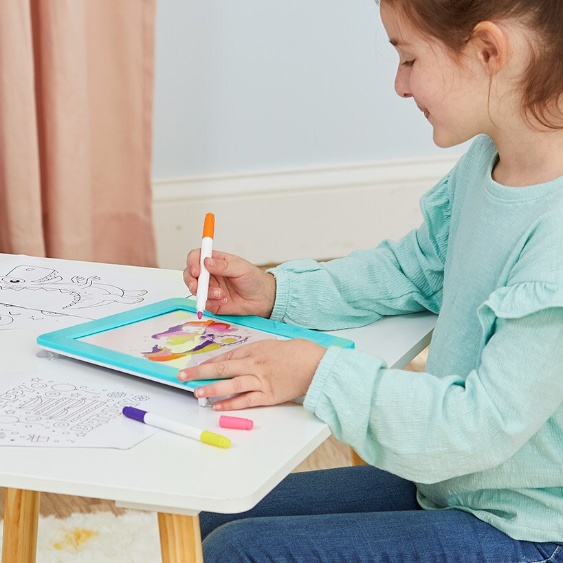 Dry-Erase Drawing Board With Light And Stencils