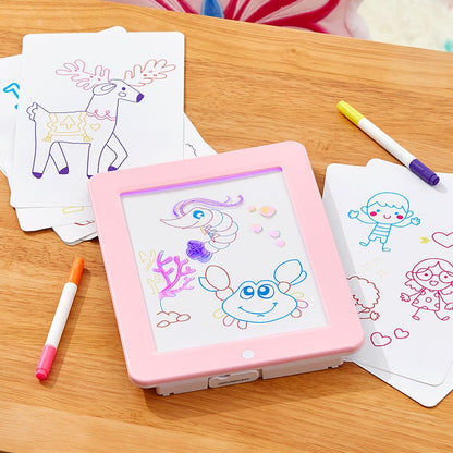 Dry-Erase Drawing Board With Light And Stencils