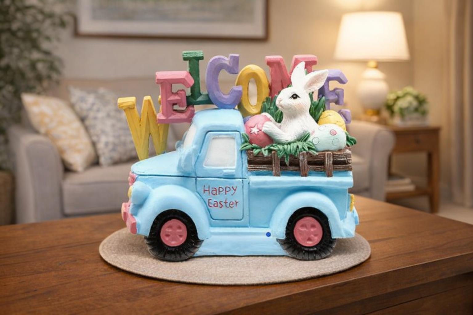 Easter Welcome Truck With Bunny Tabletop Décor