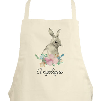 Personalized Floral Easter Bunny Apron