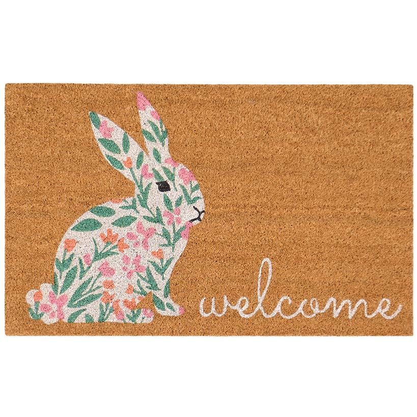 Easter Bunny & Spring Truck Outdoor Coir Doormat 30" x 18"