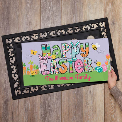 Personalized Easter Doormats with Rubber Frame