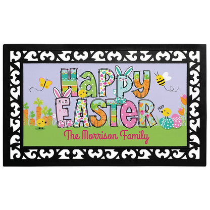Personalized Easter Doormats with Rubber Frame